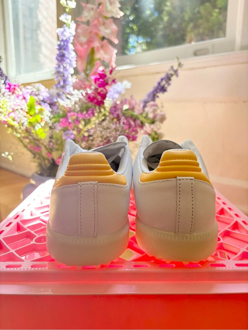 adidas samba spikeless golf shoes 'cloud white'/'ice tangerine'